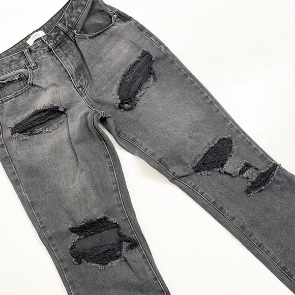 Forever 21 black distressed denim jeans - Picture 2 of 7